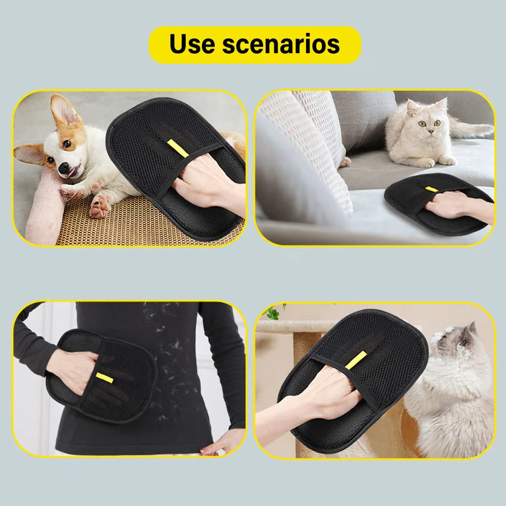 Pet Grooming Gloves Static Dedusting Brush Pet Hair Remover Brush Removing Dog Cat Hair